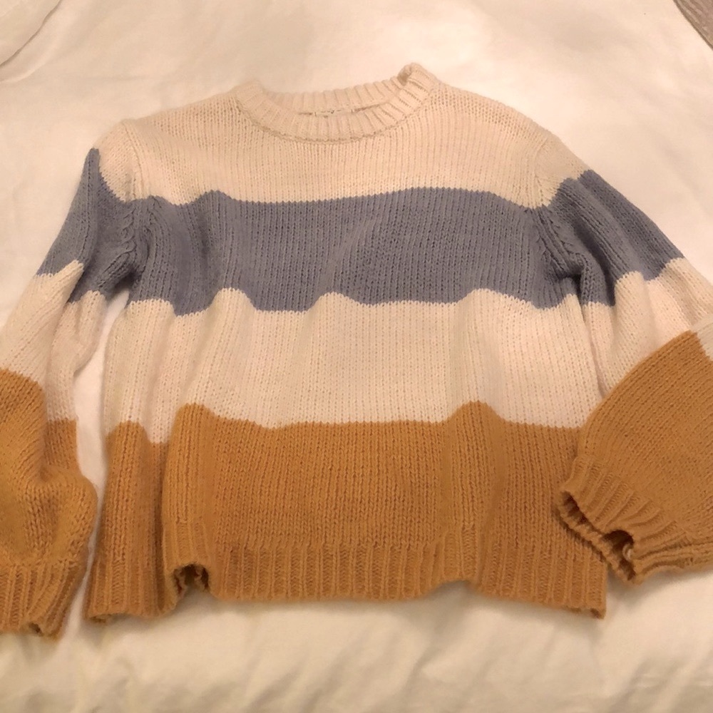 Vici Relaxed Fit Colorblock Crewneck Sweater - Size Medium